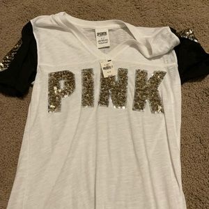 Brand new pink sequin top